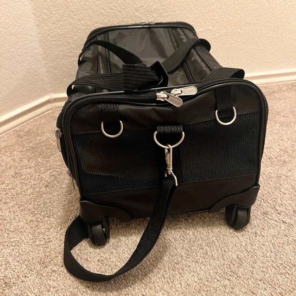 Pet Carrier with Wheels - Black